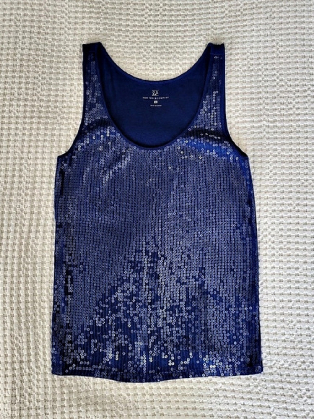 NY&C Sequin Tank Top in Royal Blue Size Medium Like New